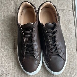 Suitsupply Brown Leather Sneakers with Sleek Design